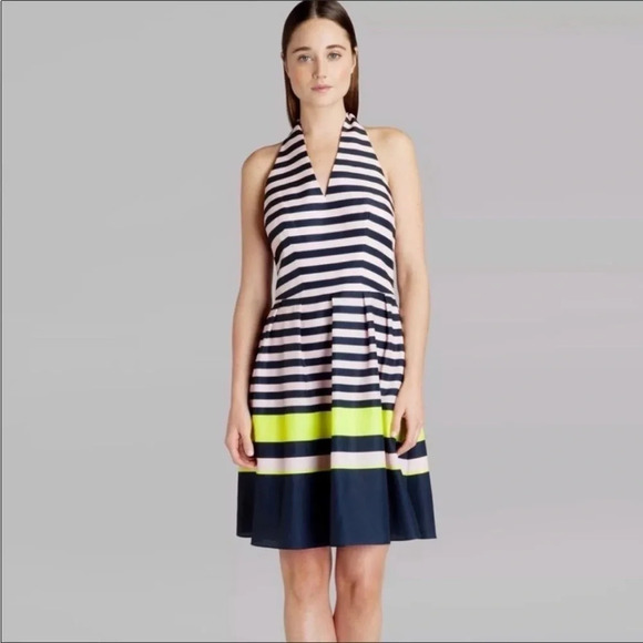 Ted Baker London Striped Halter Dress Size 1 US S - Picture 1 of 10